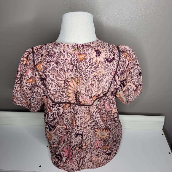 NWT Madewell Yoked Puff-Sleeve Top in Bali Blooms - Picture 7 of 8